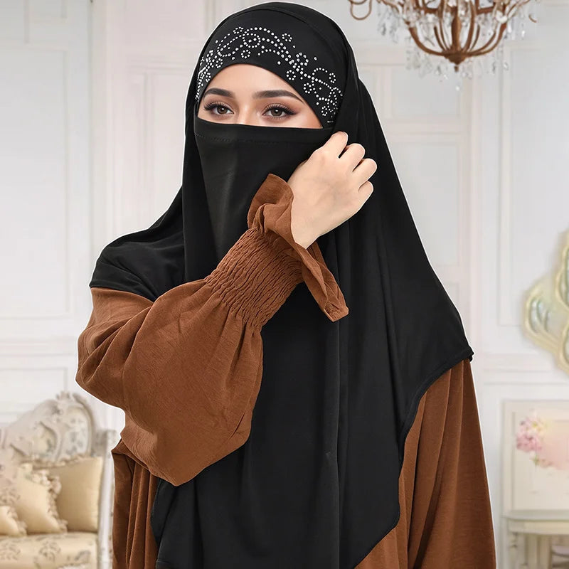 Malaysian Strap Instant Hijab Solid Modal Jersey Hijab Sacrf For Muslim Woman Hijabs Wrap Lady Casual Headband Ethnic Headscarf