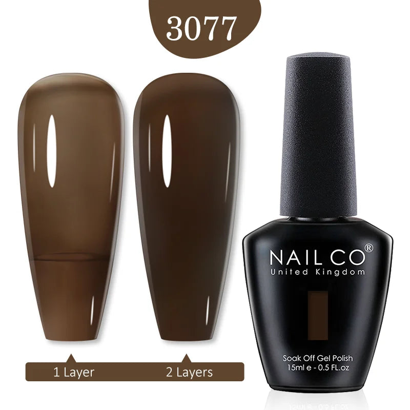 NAILCO 15ml Gel Nail Polish Semi-permanent Hybrid Varnish Black Red Color Gel Polish Nail Art UV Nail Supplies For Professionals