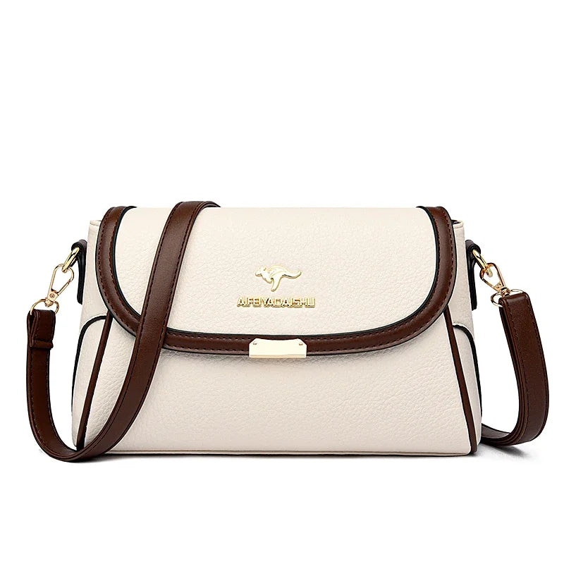 Solid Color High Quality Leather Small Shoulder Bagsfor Women 2025 New Messenger Bags with StrapDesigner Crossbody Bag Sac AMain