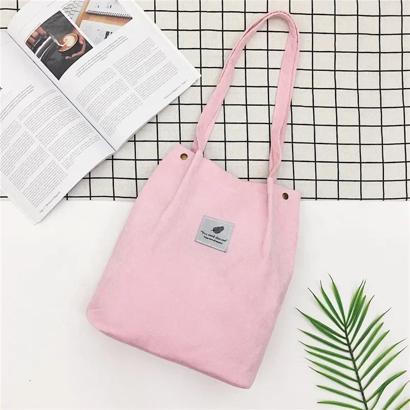 Bags for Women 2025 Corduroy Shoulder Bag Reusable Shopping Bags Casual Tote Female Handbag for A Certain Number of Dropshipping