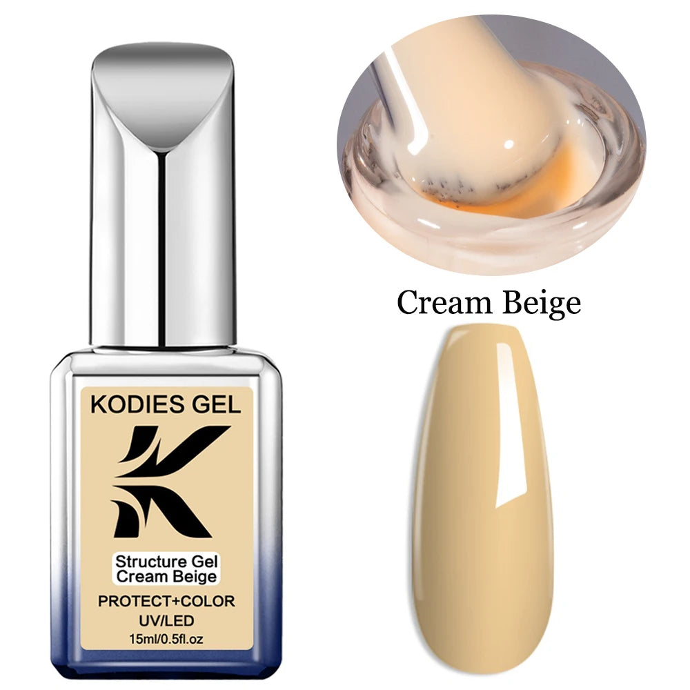 KODIES GEL Nude Pink Rubber Base Gel Nail Polish 15ML Structure Semi Permanent UV Base Camouflage Gel Varnish Manicure Nails Art