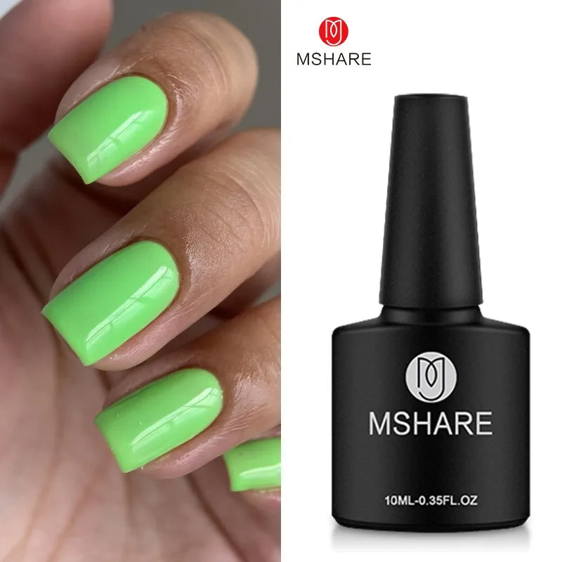 MSHARE Natural Nude Gel Nail Polish Semi Permanent Varnishes Soak Off Cured With UV LED Dryer