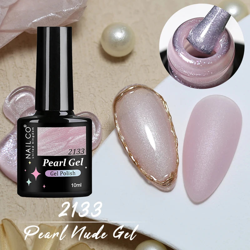 NAILCO 10ml Pearl Shell Color UV Gel Nail Polish Semi Permanent Golden Nail Art Gel Varnish Hybrid Nail Gel Polish Manicure Base