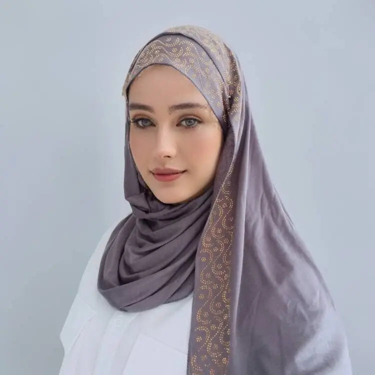 Modal Cotton Jersey Hijab Scarf For Muslim Women Shawl Stretchy Easy Plain Hijabs Scarves Headscarf African Woman Turban Ramadan