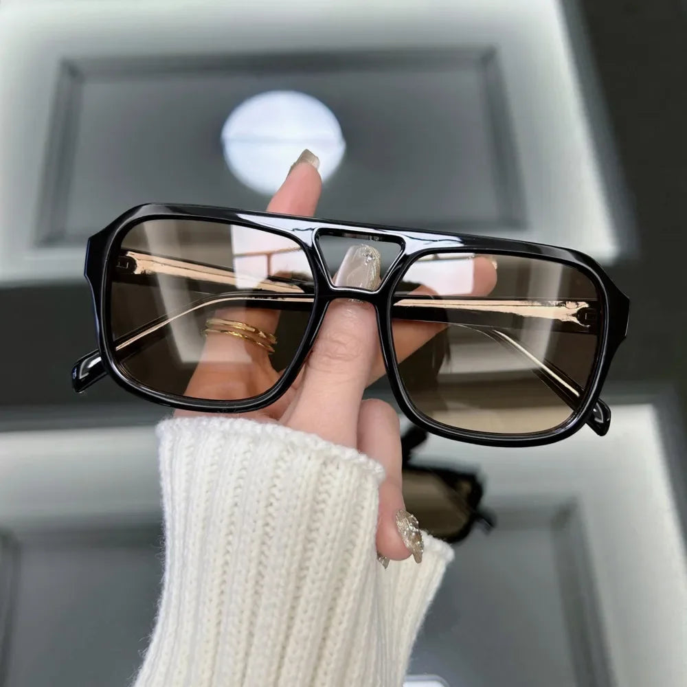 نظارات شمسية مربعة عتيقة للنساء من تصميم العلامة التجارية نظارات شمسية ريترو ليوبارد للنساء نظارات شمسية مرآة عصرية خارجية Oculos De Sol
