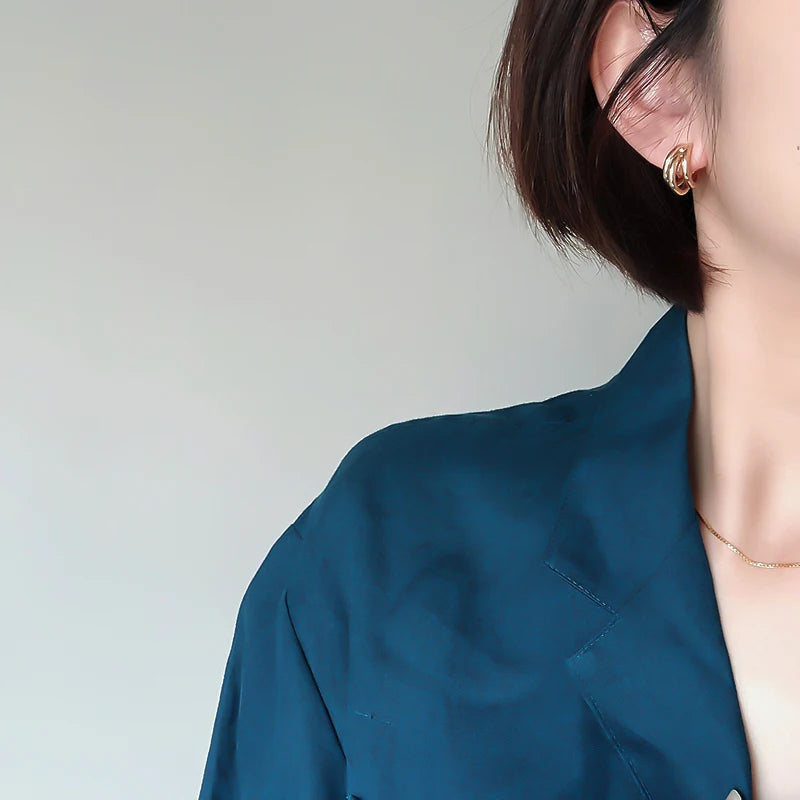 2025 New European and American Simple Metal Arc Earrings Are Small Accessories For Woman‘s Korean Fashion Jewelry Girls Students