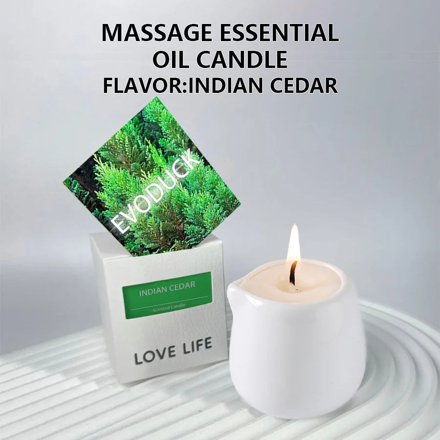 Fruity scented natural massage oil candle. Low heat. 1.69 oz, coconut wax. Hydrating. For home & V-Day. Natural luxury. Soothing