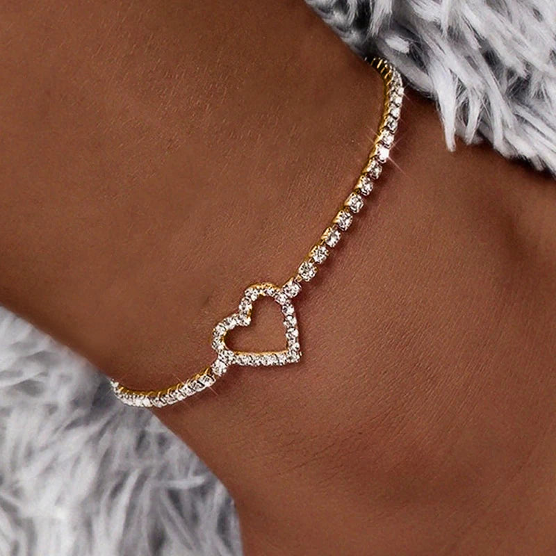 Huitan Paved Green/White CZ Anklet for Women Boho Style Girl Barefoot Sandals Bracelet Ankle on the Leg Beach Summer Accessories