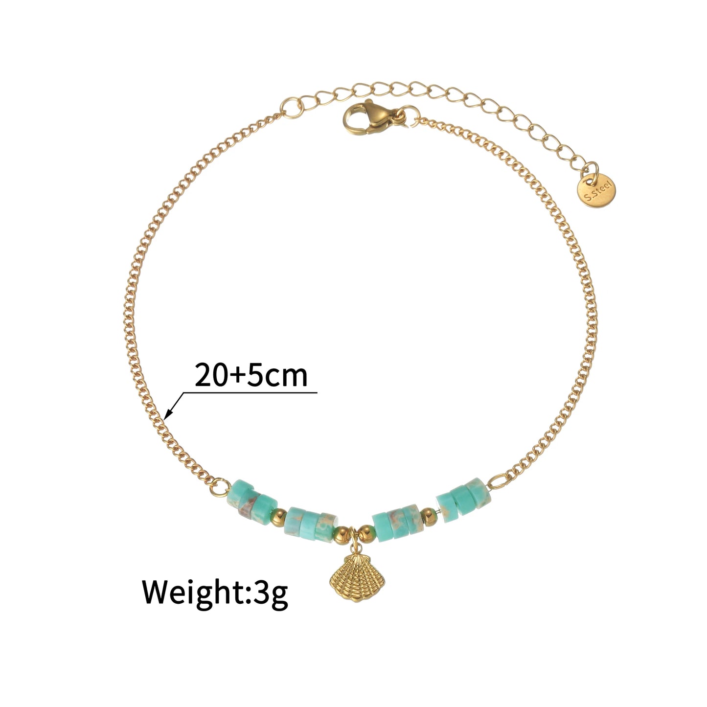 UZone Fashion Bead Pendant Ankle Chain Bracelet On Leg Foot Stainless Steel Adjustable Charm Feet Chain for Women Jelwery Gift