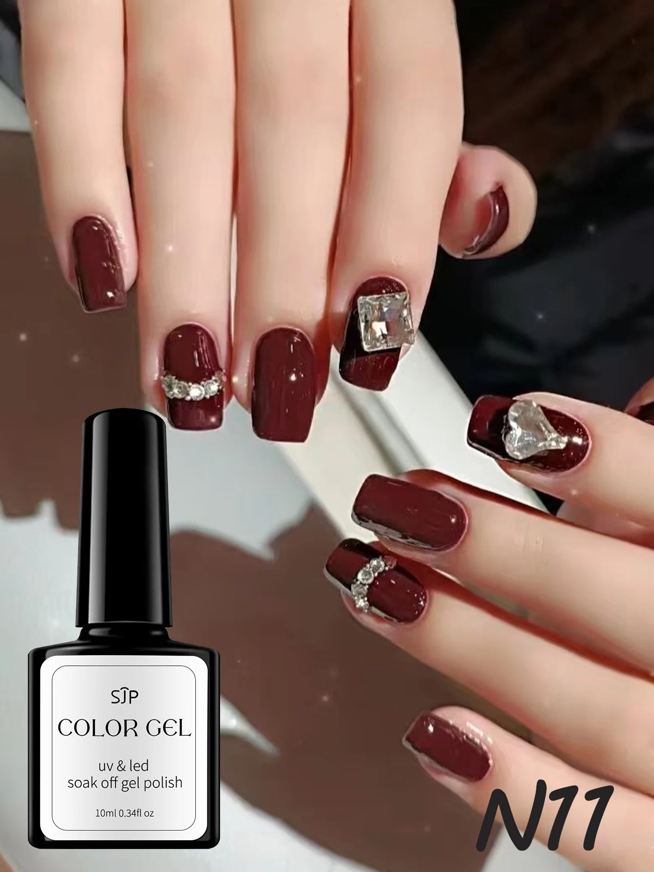 1/4 set wine red nail polish set UV gel color gel Summer nail polish gel gift for girls Use with top coat