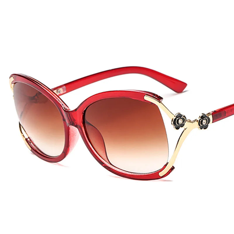 New Large Frame Sunglasses Women's Retro Luxury Brand Designer Sun Glasses Fashion Outdoor Travel UV400 Shades Driving Goggles