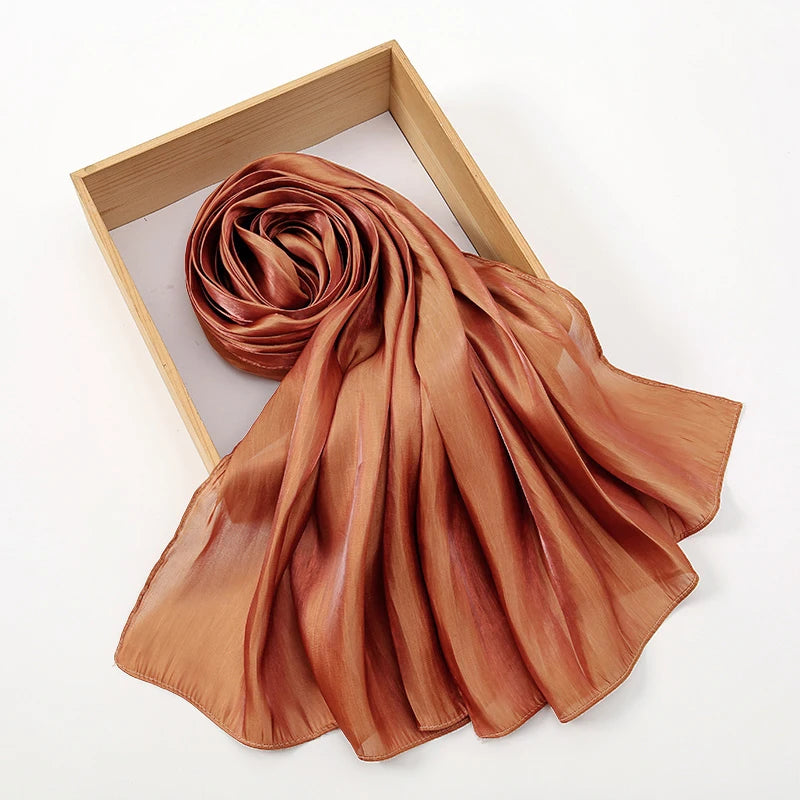 Fashion Plain Shimmer Hijab Wrinkle Scarf Muslim Woman Hijab Shawls Islam Woman Long Wraps Femme Headband Pure Turban