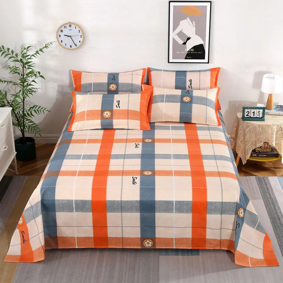 1Pcs Bed Sheet Home Textile Modern Polyester Cotton Flat Sheets Bed Linens Single Queen King Size Bedspread(No Pillow Covers)