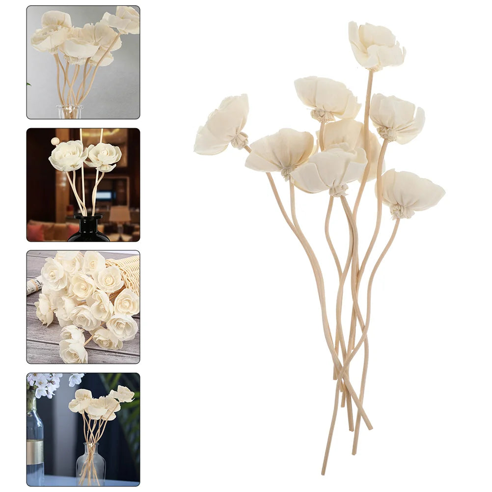 9 Pcs Aromatherapy Rattan Flower Essential Oil Diffuser Wedding Sticks for Car Household Wooden Room Dried Rods