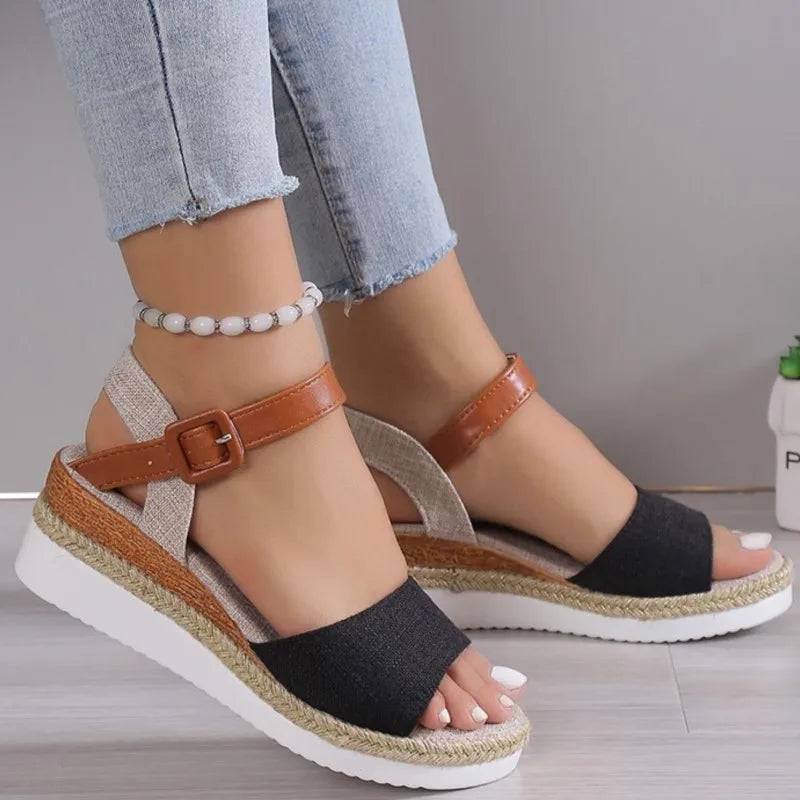 Summer Sandals Women Shoes Outdoor Sandals Woman Non-Slip Ladies Shoes Wedge Sandals Ladies Retro Female Women Sandal Footwear
