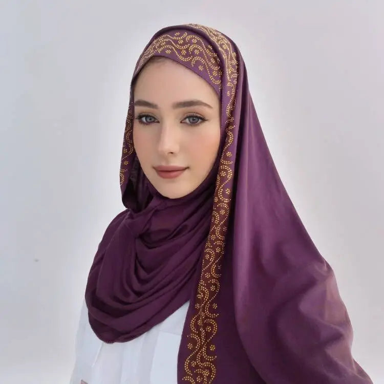 Modal Cotton Jersey Hijab Scarf For Muslim Women Shawl Stretchy Easy Plain Hijabs Scarves Headscarf African Woman Turban Ramadan
