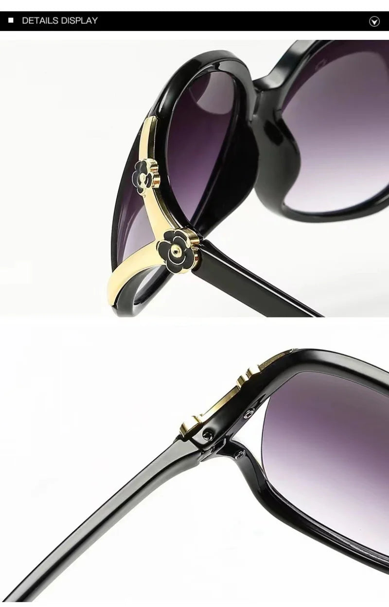 New Large Frame Sunglasses Women's Retro Luxury Brand Designer Sun Glasses Fashion Outdoor Travel UV400 Shades Driving Goggles