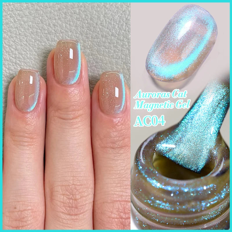 BORN PRETTY Sparkling Glass Bead Cat Magnetic Gel Nail Polish Flash White Spar Red Color Semi Permanent Soak Off UV Gel Varnish