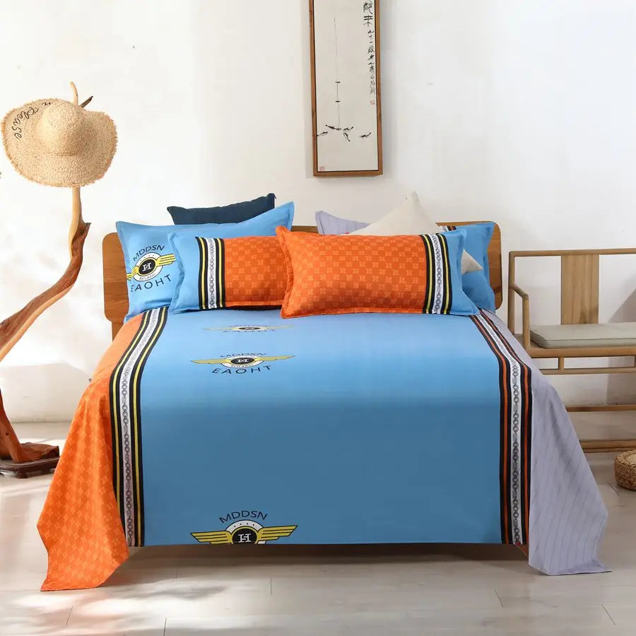 1Pcs Bed Sheet Home Textile Modern Polyester Cotton Flat Sheets Bed Linens Single Queen King Size Bedspread(No Pillow Covers)