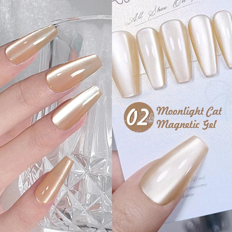 BORN PRETTY Sparkling Glass Bead Cat Magnetic Gel Nail Polish Flash White Spar Red Color Semi Permanent Soak Off UV Gel Varnish