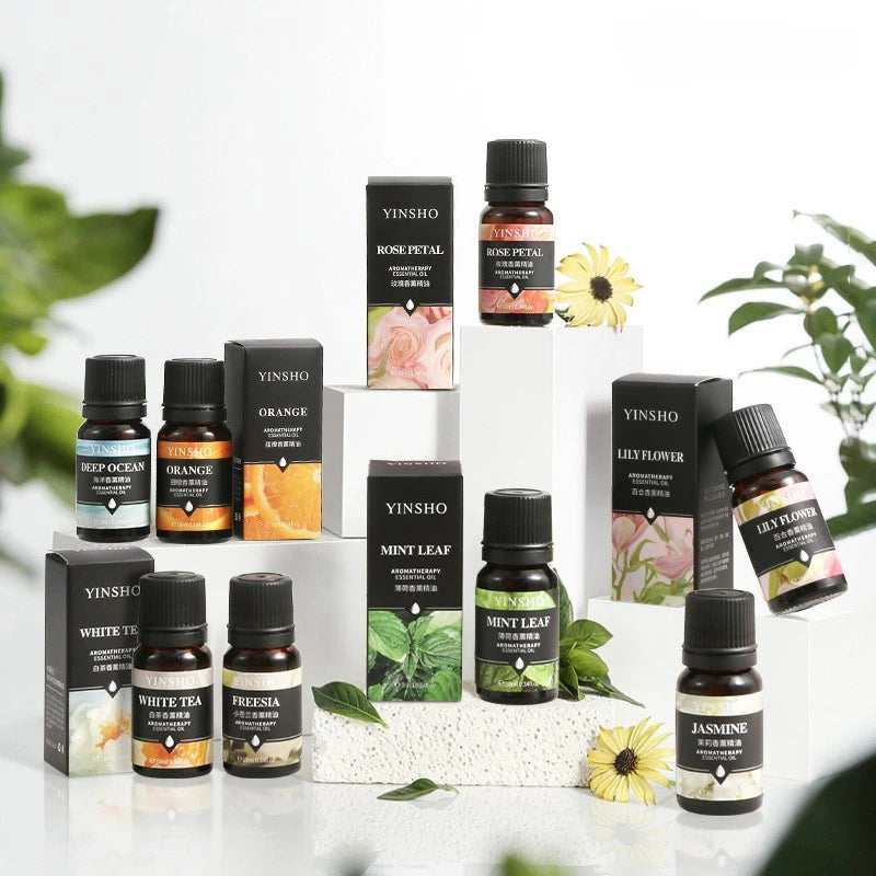 17 Flavors 10ml Essential Oils For Aroma Diffuser AirHumidifier Home Water-soluble Lavender Rose Eucalyptus White Peach Oolong
