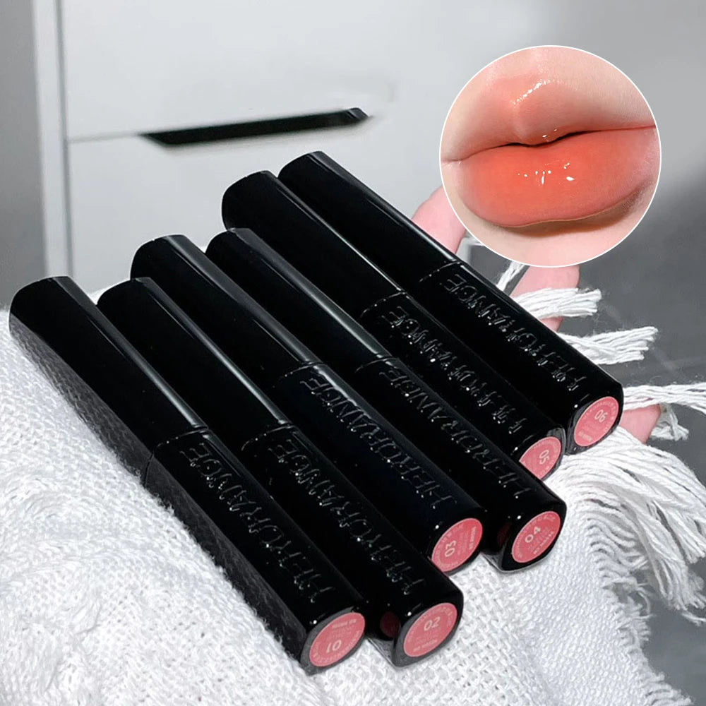 Water Lipstick – Sheer Long-Lasting Lip Gloss Stick, Glowy & Glossy Texture, Moisturizing, Transparent & Buildable Color