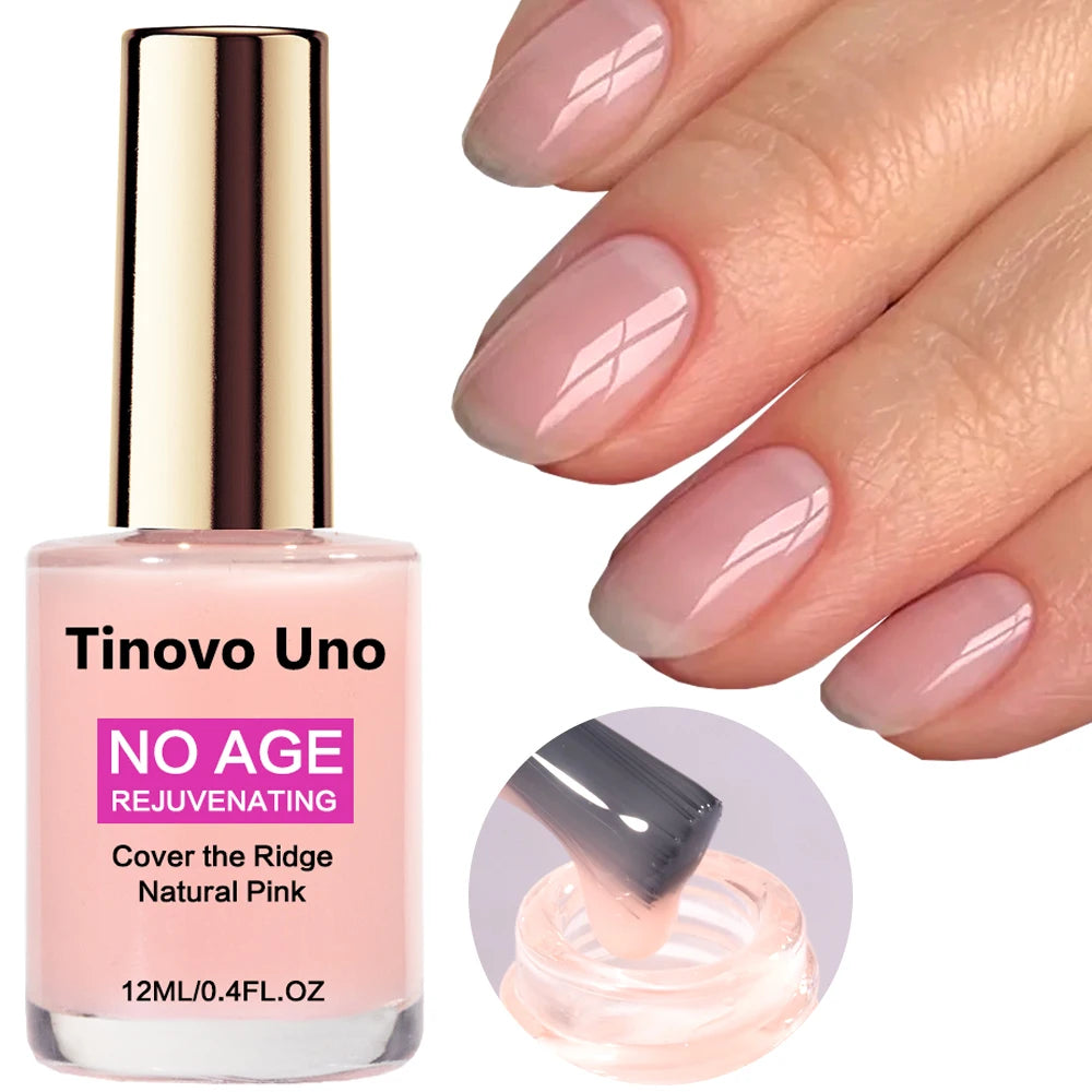 Tinovo Uno Natural Pink Nail Strengthener Air Dry Nail Lacquer Growth Keratin Vitamin E Infused Manicure Nail Art Treatment