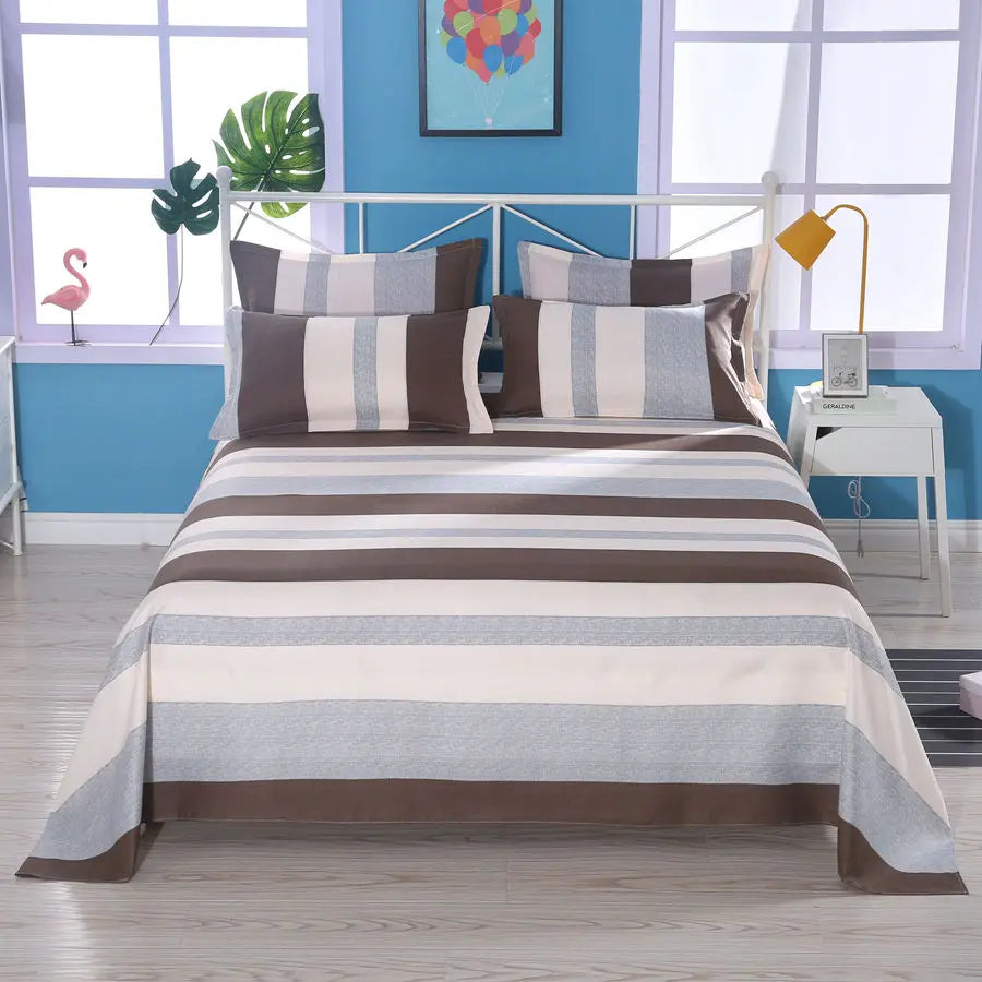 1Pcs Bed Sheet Home Textile Modern Polyester Cotton Flat Sheets Bed Linens Single Queen King Size Bedspread(No Pillow Covers)
