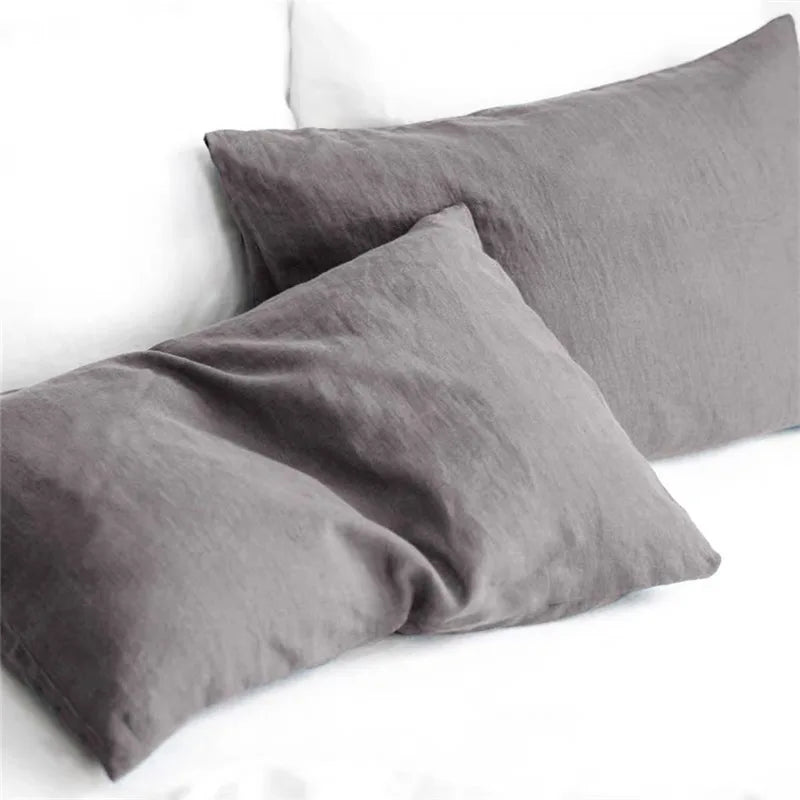 100% Pure Linen Pillow Case Double Long Pillowcase Euro Sham for Bed,Custom Size Envelope Cushion Cover Antibacterial Anti-mite