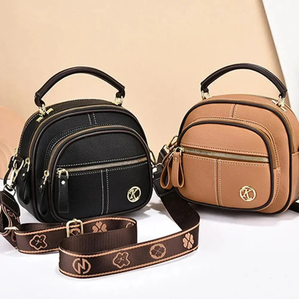 Women Satchels Multi Compartment Shoulder Bags Leather Crossbody Bag Adjustable Wide Shoulder Strap Large Capacity Handbag