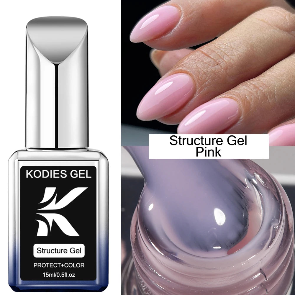 KODIES GEL Nude Pink Rubber Base Gel Nail Polish 15ML Structure Semi Permanent UV Base Camouflage Gel Varnish Manicure Nails Art