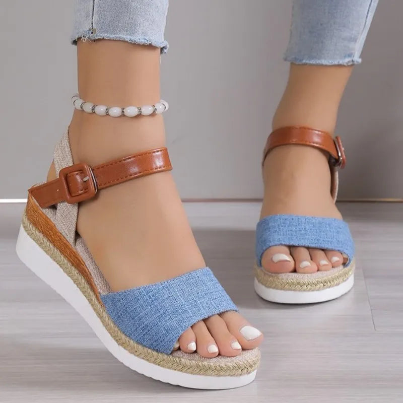 Summer Sandals Women Shoes Outdoor Sandals Woman Non-Slip Ladies Shoes Wedge Sandals Ladies Retro Female Women Sandal Footwear
