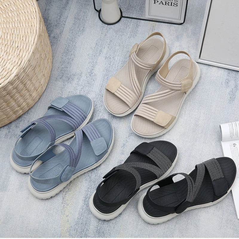 Women New Fashion Elegant Sandals 2025 Summer New Outdoor Sports Beach Wedge Height Increase Womens Comfortable Opened Toe Shoes