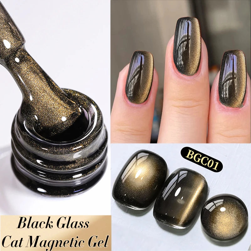 BORN PRETTY Sparkling Glass Bead Cat Magnetic Gel Nail Polish Flash White Spar Red Color Semi Permanent Soak Off UV Gel Varnish