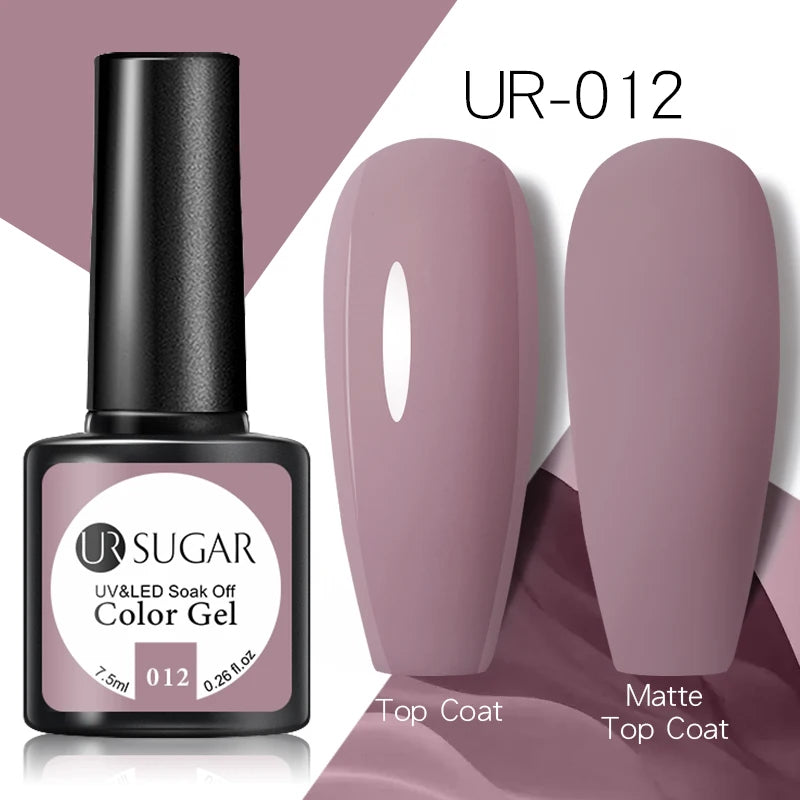 UR SUGAR 7.5ml Rose Glitter Solid Color Gel Nail Polish Jelly Nude Pink Semi Permanent DIY Nail Art UV LED Soak Off Gel