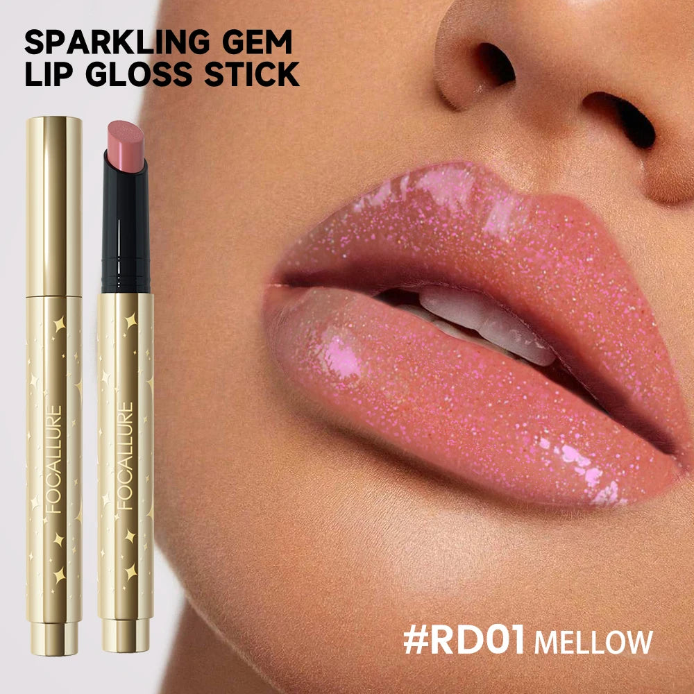 FOCALLURE Pearlescent Lip Glosses Stick Moisturizing Long Lasting Sexy Sparkling Lip Balms Shimmer Lipstick Pen Makeup Cosmetics