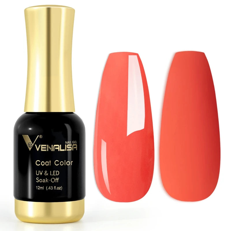 Venalisa 12ml Tempered Top Coat Bright Effect LongWear Color Natural Pink Nude Nail Gel Polish High Quality Platinum Gel Varnish