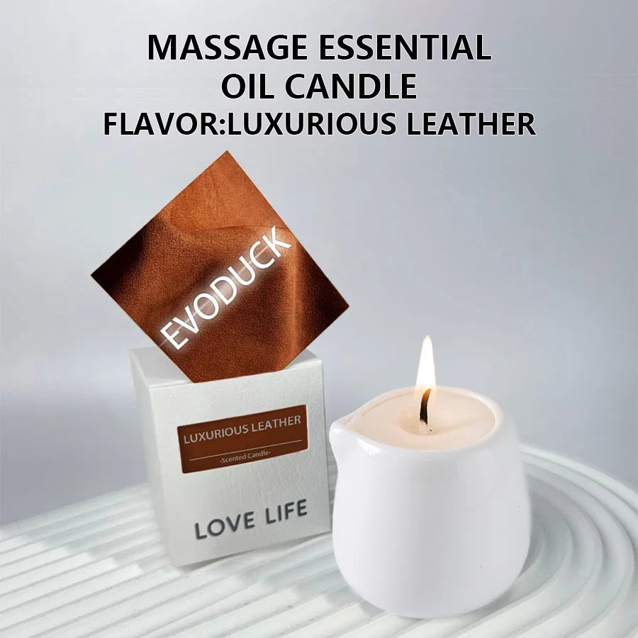 Fruity scented natural massage oil candle. Low heat. 1.69 oz, coconut wax. Hydrating. For home & V-Day. Natural luxury. Soothing