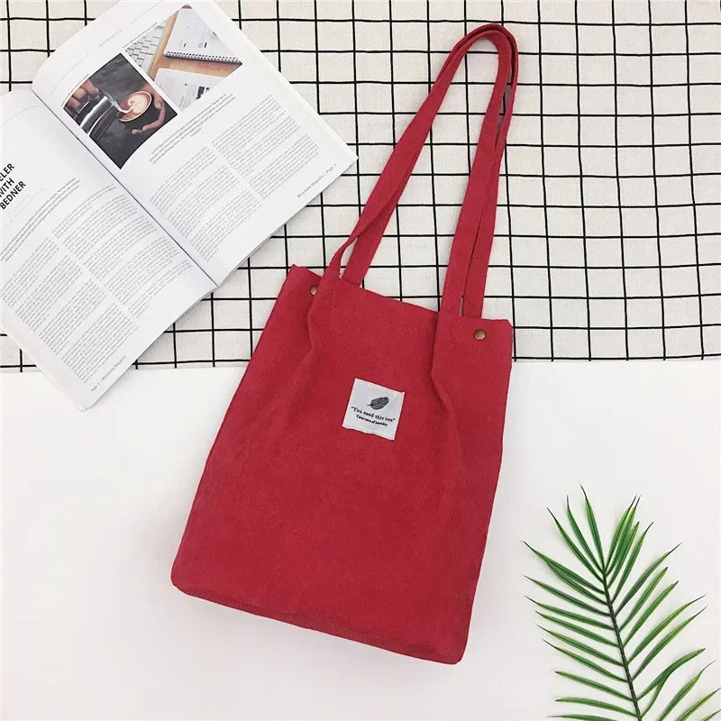 Bags for Women 2025 Corduroy Shoulder Bag Reusable Shopping Bags Casual Tote Female Handbag for A Certain Number of Dropshipping
