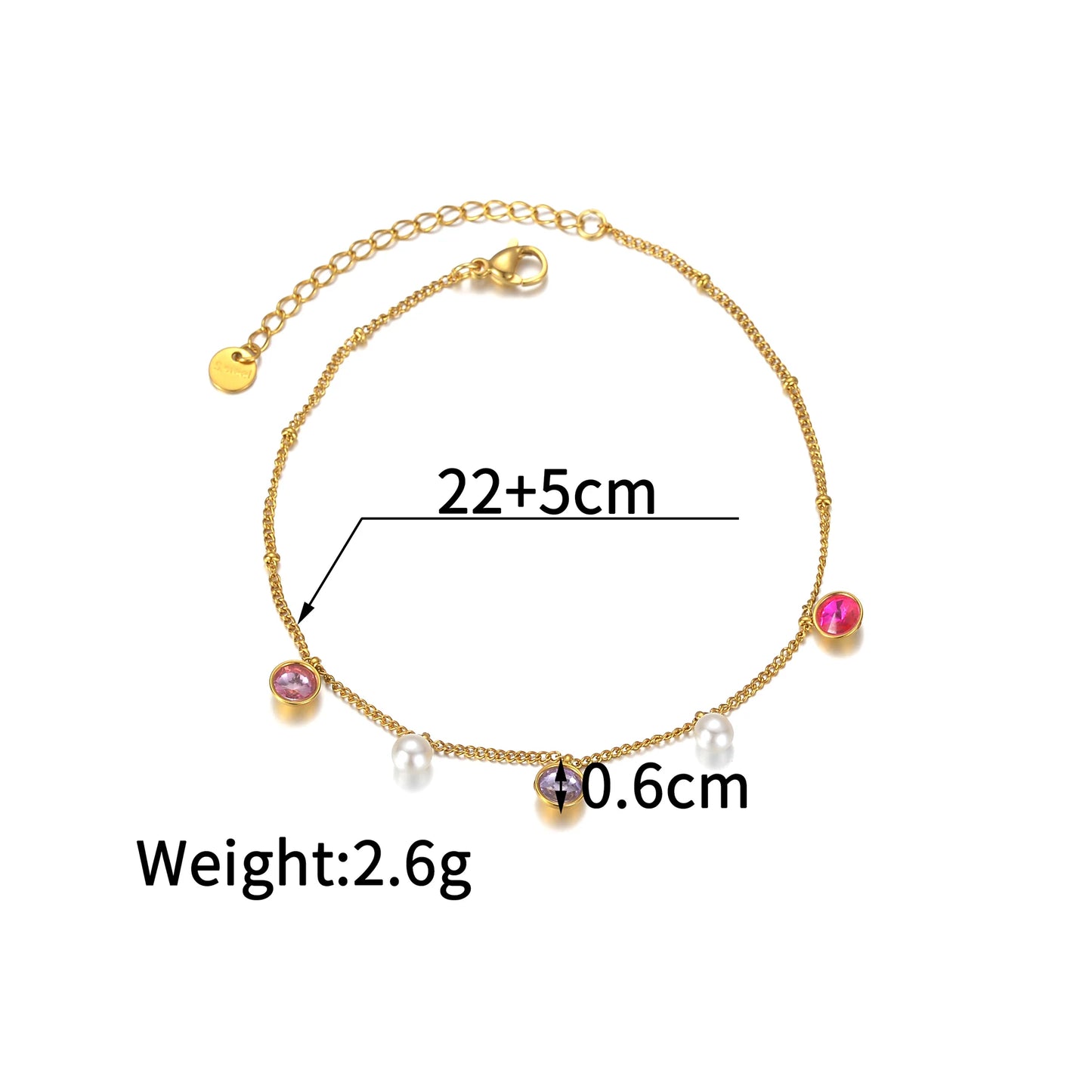 UZone Fashion Bead Pendant Ankle Chain Bracelet On Leg Foot Stainless Steel Adjustable Charm Feet Chain for Women Jelwery Gift
