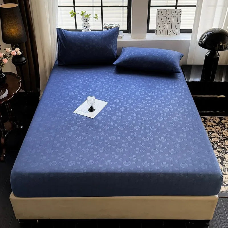 Brushed Fitted Sheet Elastic Bedsheet for Home Breathable Bed Linen Sabanas Para Cama Simple Style Bed Covers (No Pillowcase)