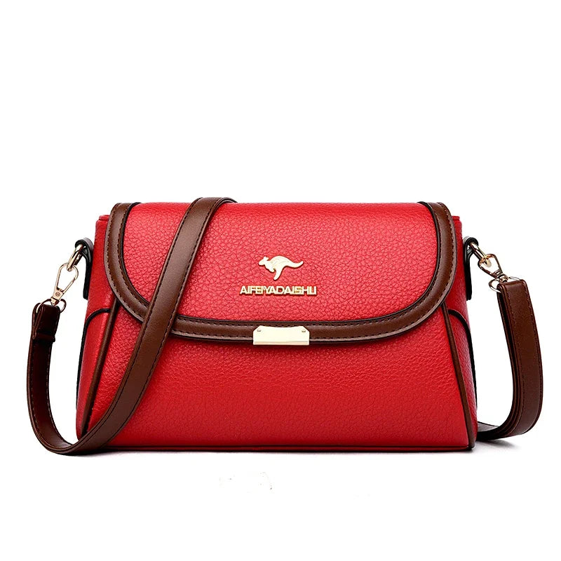 Solid Color High Quality Leather Small Shoulder Bagsfor Women 2025 New Messenger Bags with StrapDesigner Crossbody Bag Sac AMain