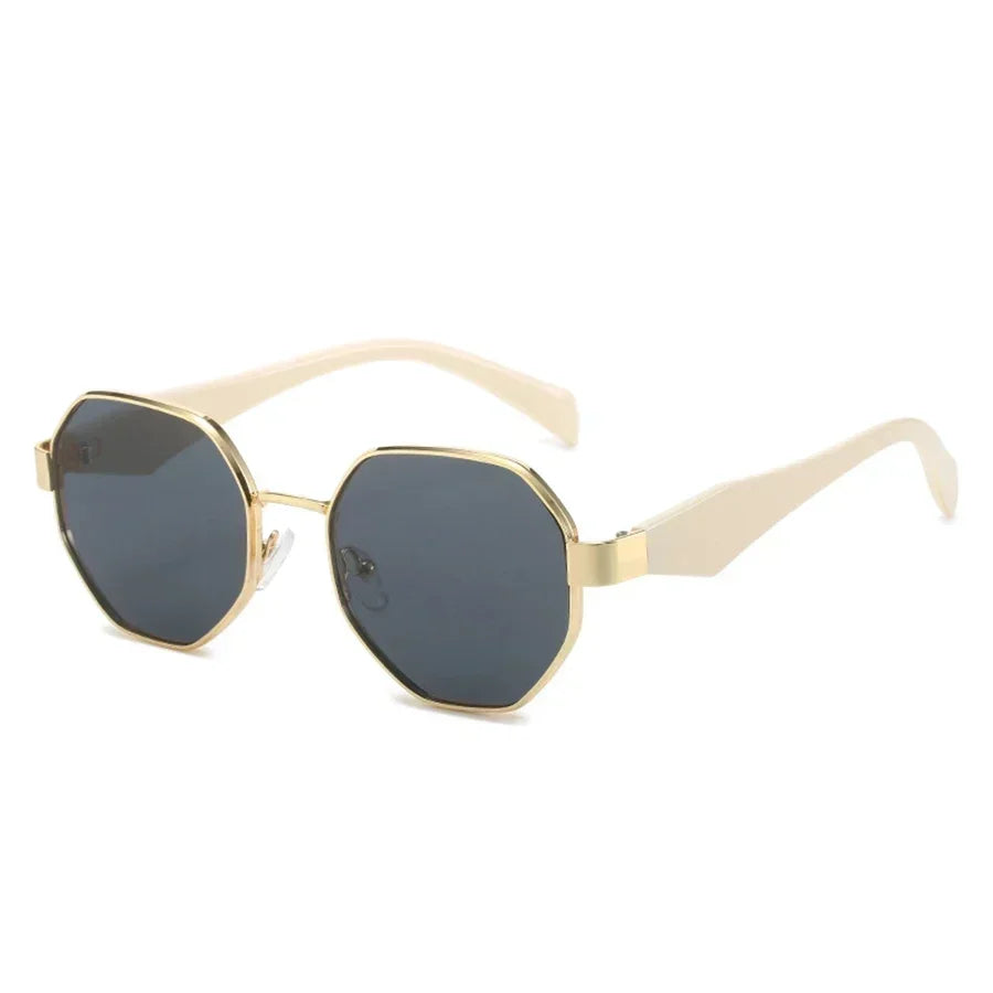 Vintage Sunglasses Women Fashion Polygonal Metal Frame Sunglasses Men Luxury Brand Designer UV400 Eye Protection Sun Glasses