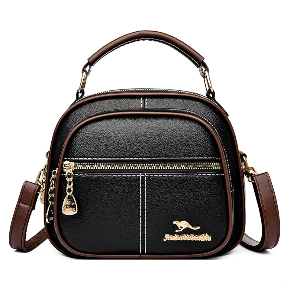 Fashion Tote Bags High Quality Soft Leather Shoulder Crossbody Bags for Women Multilayer Design Brand Female Purses and Handbags
