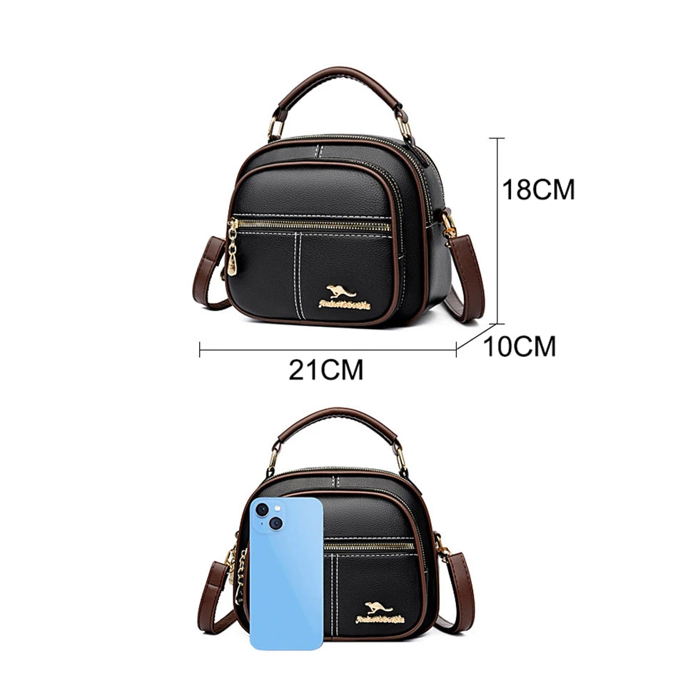 Fashion Tote Bags High Quality Soft Leather Shoulder Crossbody Bags for Women Multilayer Design Brand Female Purses and Handbags