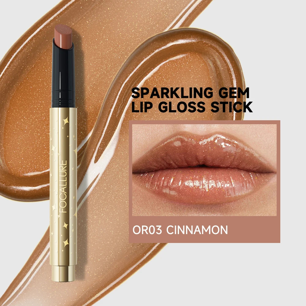 FOCALLURE Pearlescent Lip Glosses Stick Moisturizing Long Lasting Sexy Sparkling Lip Balms Shimmer Lipstick Pen Makeup Cosmetics