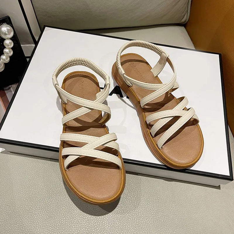 Women Sandals Classics Ankle Strap Summer Sandals Flat Shoes for Women Soft Sole Flats Sandalias Mujer Casual Summer Footwear