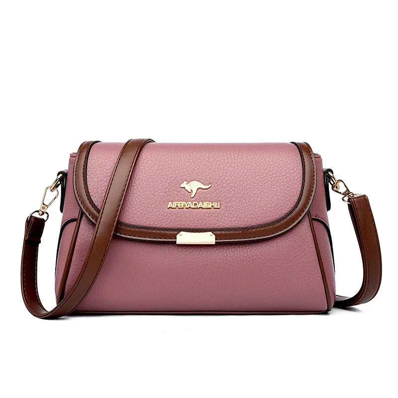 Solid Color High Quality Leather Small Shoulder Bagsfor Women 2025 New Messenger Bags with StrapDesigner Crossbody Bag Sac AMain