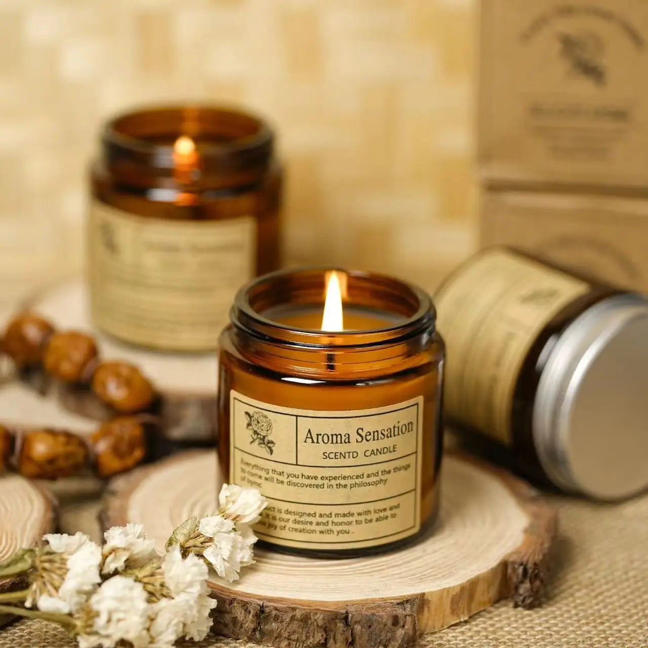 Aromatherapy essential oil candle smokeless soybean candle cup household fragrance ornament souvenir