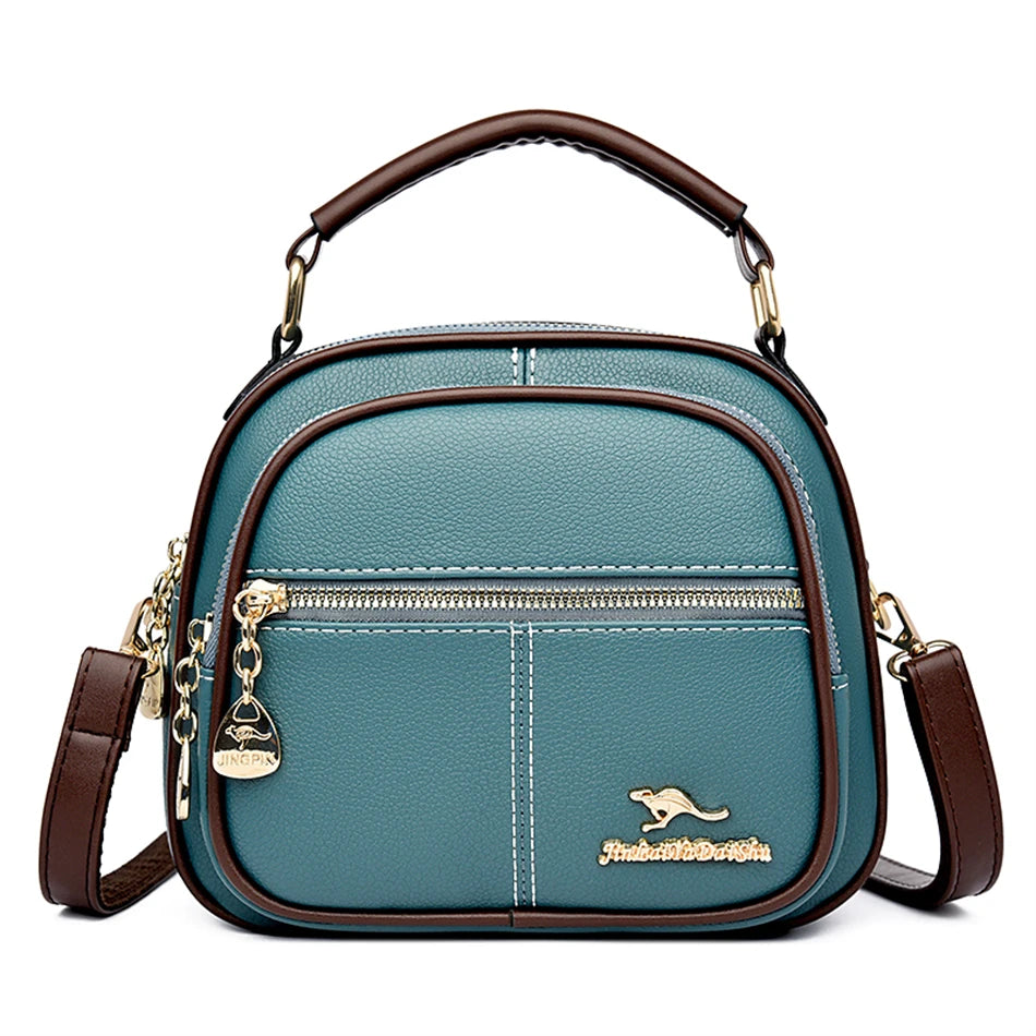 Fashion Tote Bags High Quality Soft Leather Shoulder Crossbody Bags for Women Multilayer Design Brand Female Purses and Handbags